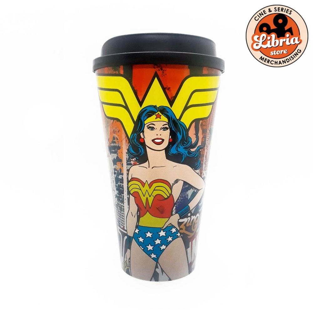 Vaso Wonder Woman con tapa