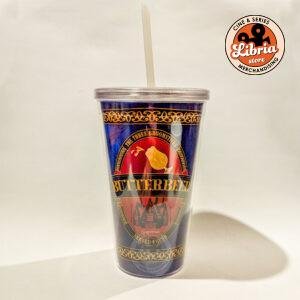 Vaso con tapa y sorbete Butterbeer