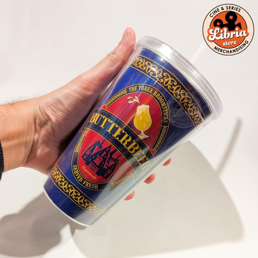 Vaso con tapa y sorbete Butterbeer - Imagen 2