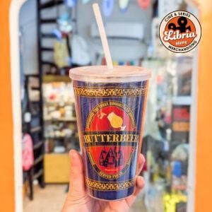 Vaso con tapa y sorbete Butterbeer